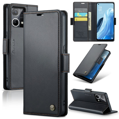 CaseMe 023 Butterfly Buckle Litchi Texture RFID Anti-theft Leather Phone Case, For OPPO Reno8 Lite Global, For OPPO Reno7 4G Indonesia/F21 Pro 4G/Reno8 4G, For OPPO F21 Pro 5G Globa/Reno8 Z Global, For OPPO Reno8 T 5G/A1 Pro 5G