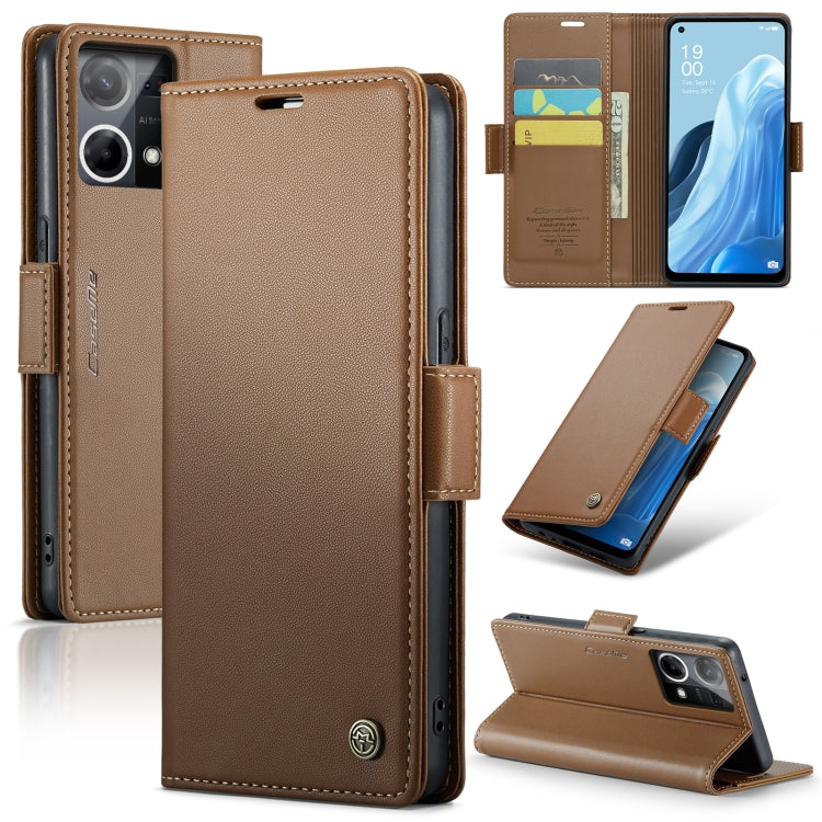 CaseMe 023 Butterfly Buckle Litchi Texture RFID Anti-theft Leather Phone Case, For OPPO Reno8 Lite Global, For OPPO Reno7 4G Indonesia/F21 Pro 4G/Reno8 4G, For OPPO F21 Pro 5G Globa/Reno8 Z Global, For OPPO Reno8 T 5G/A1 Pro 5G