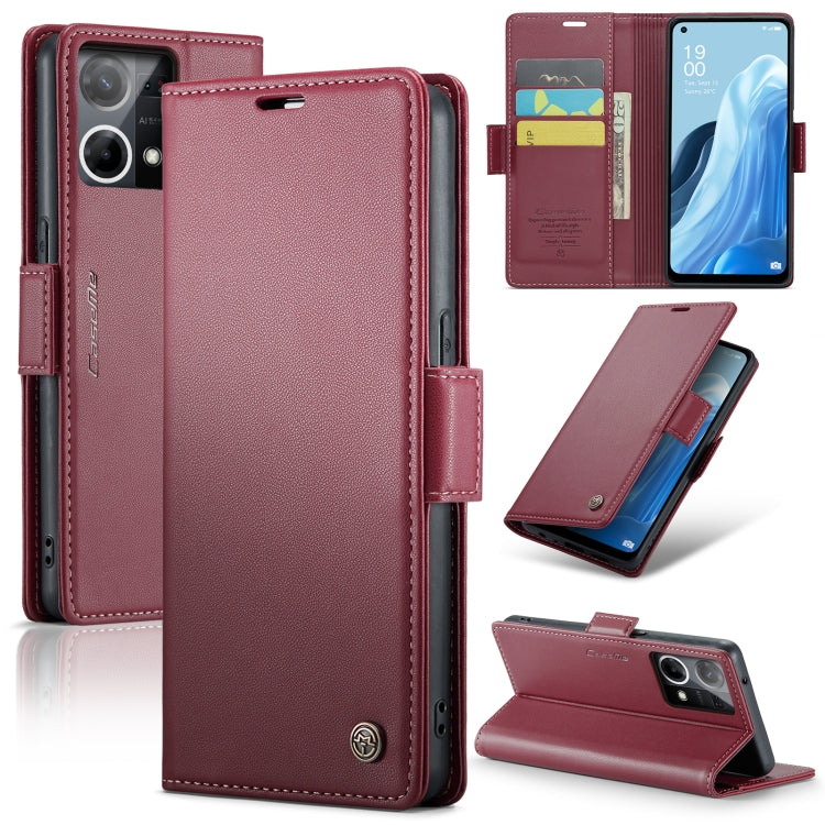 CaseMe 023 Butterfly Buckle Litchi Texture RFID Anti-theft Leather Phone Case, For OPPO Reno8 Lite Global, For OPPO Reno7 4G Indonesia/F21 Pro 4G/Reno8 4G, For OPPO F21 Pro 5G Globa/Reno8 Z Global, For OPPO Reno8 T 5G/A1 Pro 5G