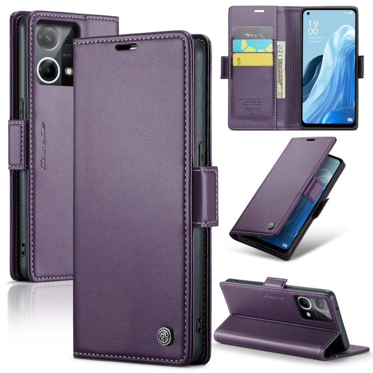 CaseMe 023 Butterfly Buckle Litchi Texture RFID Anti-theft Leather Phone Case, For OPPO Reno8 Lite Global, For OPPO Reno7 4G Indonesia/F21 Pro 4G/Reno8 4G, For OPPO F21 Pro 5G Globa/Reno8 Z Global, For OPPO Reno8 T 5G/A1 Pro 5G