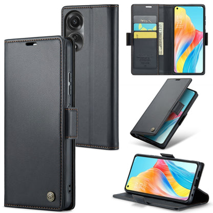CaseMe 023 Butterfly Buckle Litchi Texture RFID Anti-theft Leather Phone Case, For OPPO A78 4G, For OPPO A77s, For OPPO Reno8 Pro 5G Global, For OPPO Reno7 Z Global/Reno7 Lite Global
