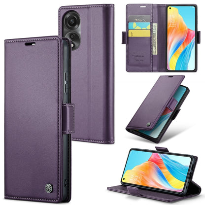 CaseMe 023 Butterfly Buckle Litchi Texture RFID Anti-theft Leather Phone Case, For OPPO A78 4G, For OPPO A77s, For OPPO Reno8 Pro 5G Global, For OPPO Reno7 Z Global/Reno7 Lite Global
