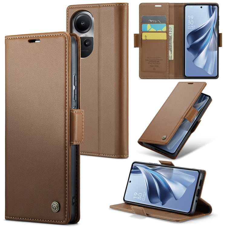 CaseMe 023 Butterfly Buckle Litchi Texture RFID Anti-theft Leather Phone Case, For OPPO Reno8 T 4G, For OPPO A57 4G Global/A57s 4G Global, For OPPO Reno10 5G Global／Reno10 Pro Global, For OPPO A77 4G Global / A57e 4G