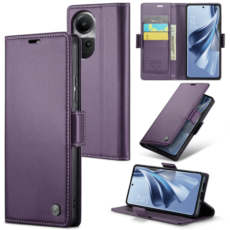 CaseMe 023 Butterfly Buckle Litchi Texture RFID Anti-theft Leather Phone Case, For OPPO Reno8 T 4G, For OPPO A57 4G Global/A57s 4G Global, For OPPO Reno10 5G Global／Reno10 Pro Global, For OPPO A77 4G Global / A57e 4G