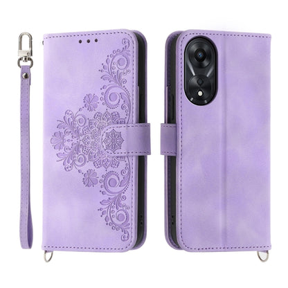 Skin Feel Flowers Embossed Wallet Leather Phone Case, For OPPO A58 4G, For OPPO Reno10 Global / Reno10 Pro Global, For OPPO Reno10 Pro+ 5G, For OPPO A78 5G Global/A58x Global/A1x 5G