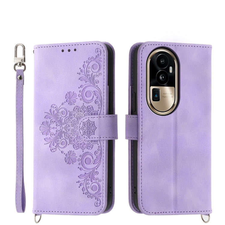 Skin Feel Flowers Embossed Wallet Leather Phone Case, For OPPO A58 4G, For OPPO Reno10 Global / Reno10 Pro Global, For OPPO Reno10 Pro+ 5G, For OPPO A78 5G Global/A58x Global/A1x 5G