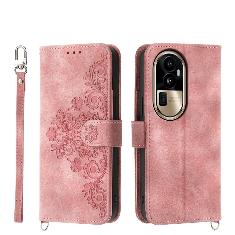 Skin Feel Flowers Embossed Wallet Leather Phone Case, For OPPO A58 4G, For OPPO Reno10 Global / Reno10 Pro Global, For OPPO Reno10 Pro+ 5G, For OPPO A78 5G Global/A58x Global/A1x 5G