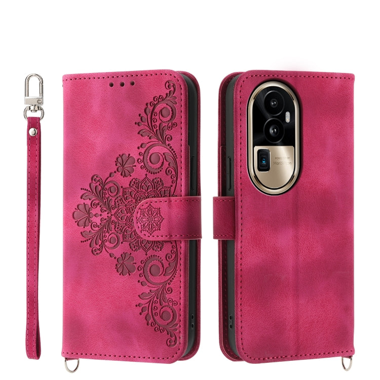 Skin Feel Flowers Embossed Wallet Leather Phone Case, For OPPO A58 4G, For OPPO Reno10 Global / Reno10 Pro Global, For OPPO Reno10 Pro+ 5G, For OPPO A78 5G Global/A58x Global/A1x 5G