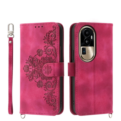 Skin Feel Flowers Embossed Wallet Leather Phone Case, For OPPO A58 4G, For OPPO Reno10 Global / Reno10 Pro Global, For OPPO Reno10 Pro+ 5G, For OPPO A78 5G Global/A58x Global/A1x 5G