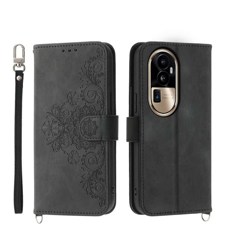Skin Feel Flowers Embossed Wallet Leather Phone Case, For OPPO A58 4G, For OPPO Reno10 Global / Reno10 Pro Global, For OPPO Reno10 Pro+ 5G, For OPPO A78 5G Global/A58x Global/A1x 5G