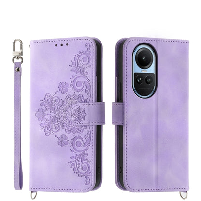 Skin Feel Flowers Embossed Wallet Leather Phone Case, For OPPO A58 4G, For OPPO Reno10 Global / Reno10 Pro Global, For OPPO Reno10 Pro+ 5G, For OPPO A78 5G Global/A58x Global/A1x 5G