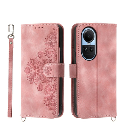 Skin Feel Flowers Embossed Wallet Leather Phone Case, For OPPO A58 4G, For OPPO Reno10 Global / Reno10 Pro Global, For OPPO Reno10 Pro+ 5G, For OPPO A78 5G Global/A58x Global/A1x 5G