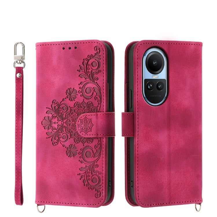 Skin Feel Flowers Embossed Wallet Leather Phone Case, For OPPO A58 4G, For OPPO Reno10 Global / Reno10 Pro Global, For OPPO Reno10 Pro+ 5G, For OPPO A78 5G Global/A58x Global/A1x 5G