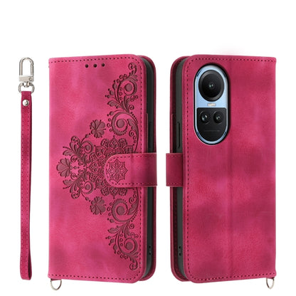 Skin Feel Flowers Embossed Wallet Leather Phone Case, For OPPO A58 4G, For OPPO Reno10 Global / Reno10 Pro Global, For OPPO Reno10 Pro+ 5G, For OPPO A78 5G Global/A58x Global/A1x 5G