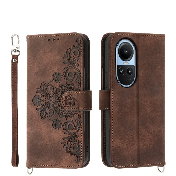 Skin Feel Flowers Embossed Wallet Leather Phone Case, For OPPO A58 4G, For OPPO Reno10 Global / Reno10 Pro Global, For OPPO Reno10 Pro+ 5G, For OPPO A78 5G Global/A58x Global/A1x 5G