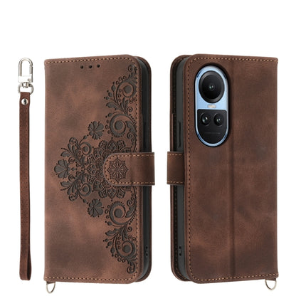 Skin Feel Flowers Embossed Wallet Leather Phone Case, For OPPO A58 4G, For OPPO Reno10 Global / Reno10 Pro Global, For OPPO Reno10 Pro+ 5G, For OPPO A78 5G Global/A58x Global/A1x 5G