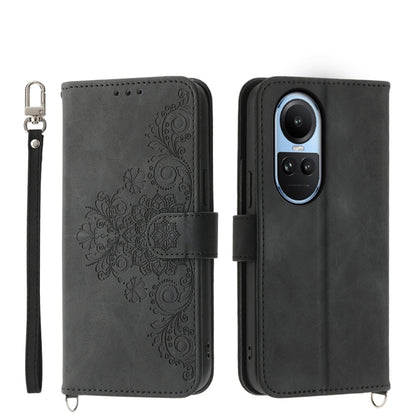 Skin Feel Flowers Embossed Wallet Leather Phone Case, For OPPO A58 4G, For OPPO Reno10 Global / Reno10 Pro Global, For OPPO Reno10 Pro+ 5G, For OPPO A78 5G Global/A58x Global/A1x 5G