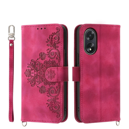 Skin Feel Flowers Embossed Wallet Leather Phone Case, For OPPO Reno11 Pro, For OPPO Reno11, For OPPO A2, For OPPO A38 4G
