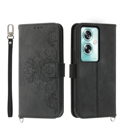 Skin Feel Flowers Embossed Wallet Leather Phone Case, For OPPO A52, For OPPO A79 5G