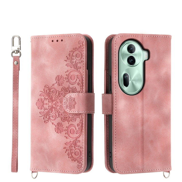 Skin Feel Flowers Embossed Wallet Leather Phone Case, For OPPO Reno11 Pro, For OPPO Reno11, For OPPO A2, For OPPO A38 4G
