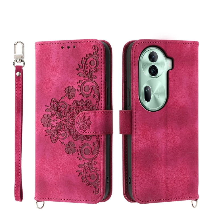 Skin Feel Flowers Embossed Wallet Leather Phone Case, For OPPO Reno11 Pro, For OPPO Reno11, For OPPO A2, For OPPO A38 4G