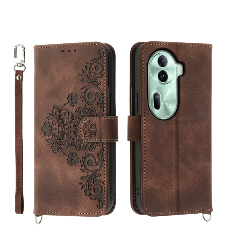 Skin Feel Flowers Embossed Wallet Leather Phone Case, For OPPO Reno11 Pro, For OPPO Reno11, For OPPO A2, For OPPO A38 4G