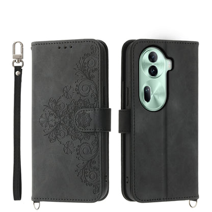 Skin Feel Flowers Embossed Wallet Leather Phone Case, For OPPO Reno11 Pro, For OPPO Reno11, For OPPO A2, For OPPO A38 4G