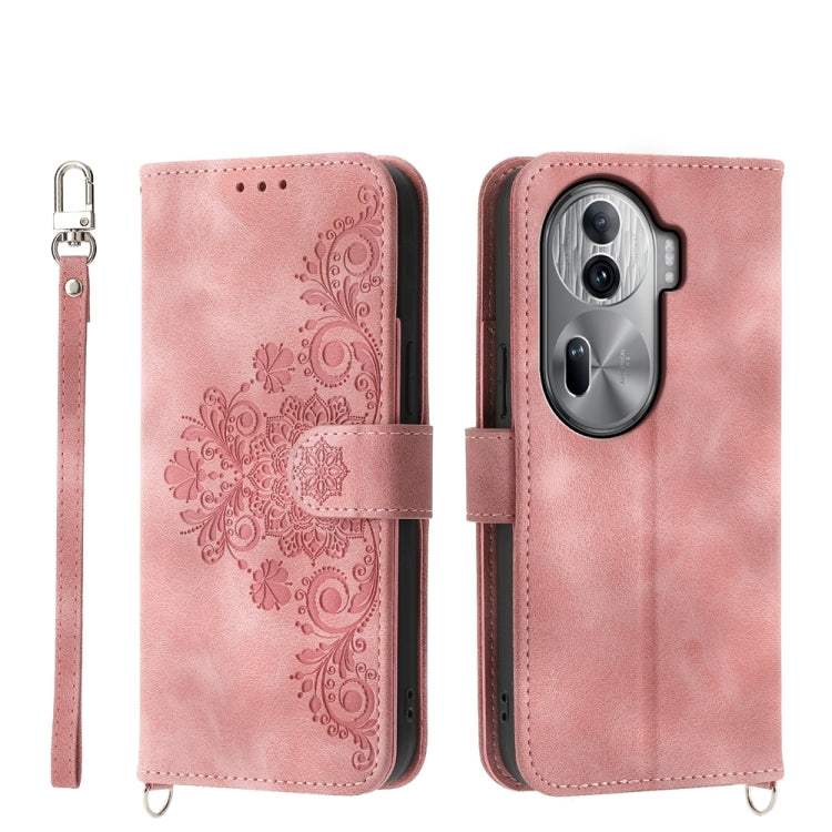 Skin Feel Flowers Embossed Wallet Leather Phone Case, For OPPO Reno11 Pro, For OPPO Reno11, For OPPO A2, For OPPO A38 4G