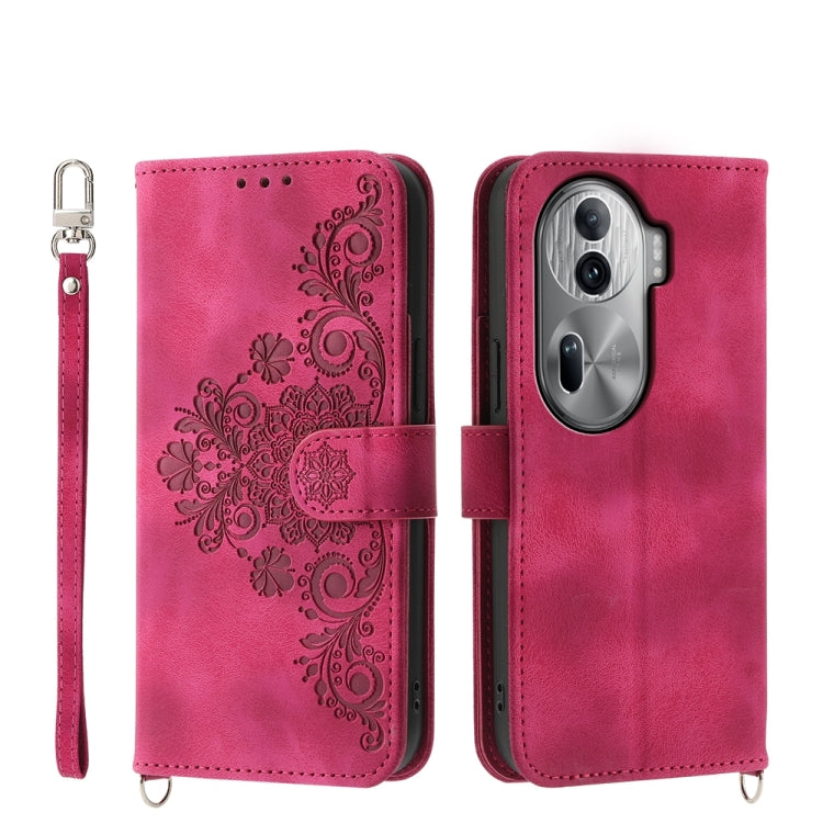 Skin Feel Flowers Embossed Wallet Leather Phone Case, For OPPO Reno11 Pro, For OPPO Reno11, For OPPO A2, For OPPO A38 4G