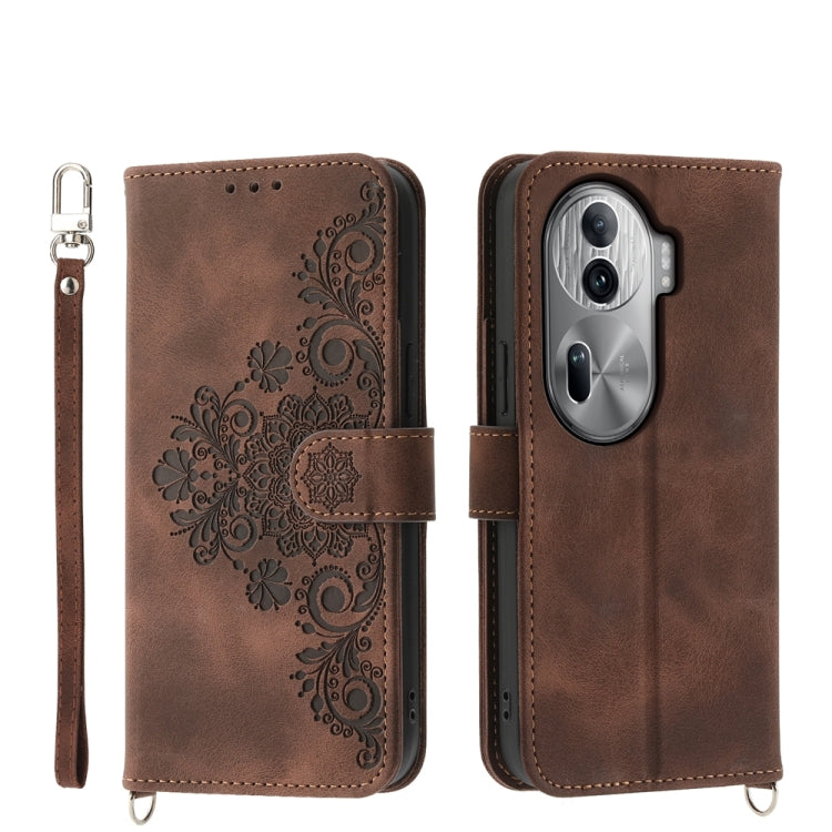 Skin Feel Flowers Embossed Wallet Leather Phone Case, For OPPO Reno11 Pro, For OPPO Reno11, For OPPO A2, For OPPO A38 4G