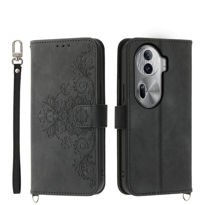 Skin Feel Flowers Embossed Wallet Leather Phone Case, For OPPO Reno11 Pro, For OPPO Reno11, For OPPO A2, For OPPO A38 4G