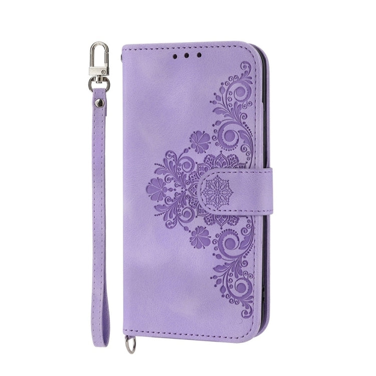 Skin Feel Flowers Embossed Wallet Leather Phone Case, For OPPO A52, For OPPO A79 5G