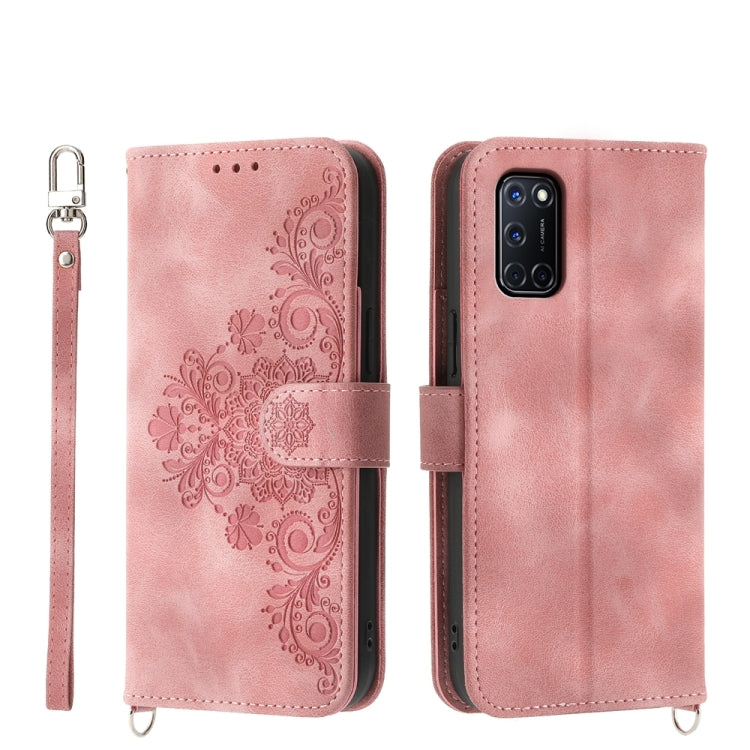 Skin Feel Flowers Embossed Wallet Leather Phone Case, For OPPO A52, For OPPO A79 5G