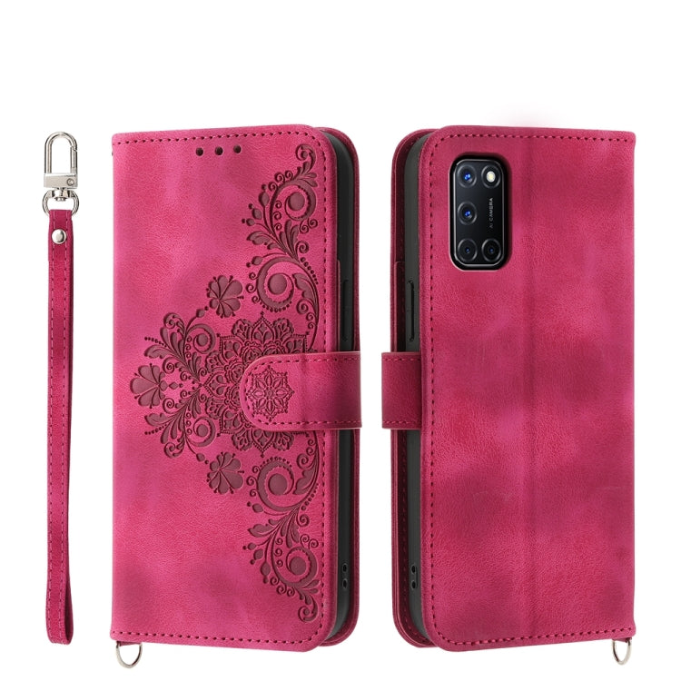 Skin Feel Flowers Embossed Wallet Leather Phone Case, For OPPO A52, For OPPO A79 5G