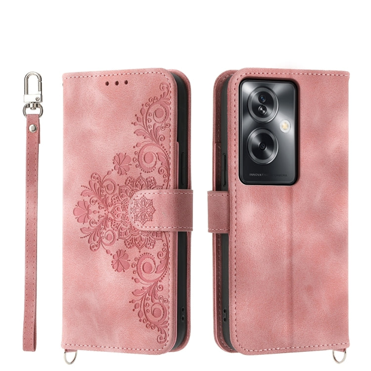 Skin Feel Flowers Embossed Wallet Leather Phone Case, For OPPO Reno11 Pro, For OPPO Reno11, For OPPO A2, For OPPO A38 4G