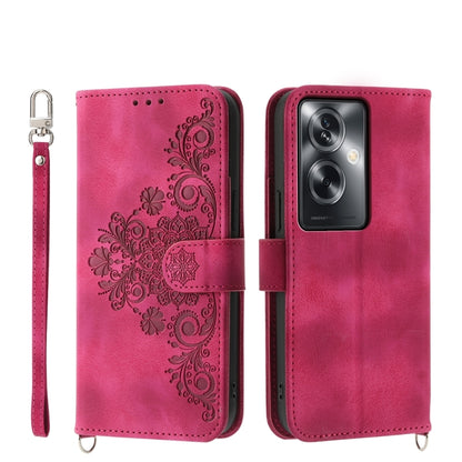 Skin Feel Flowers Embossed Wallet Leather Phone Case, For OPPO Reno11 Pro, For OPPO Reno11, For OPPO A2, For OPPO A38 4G