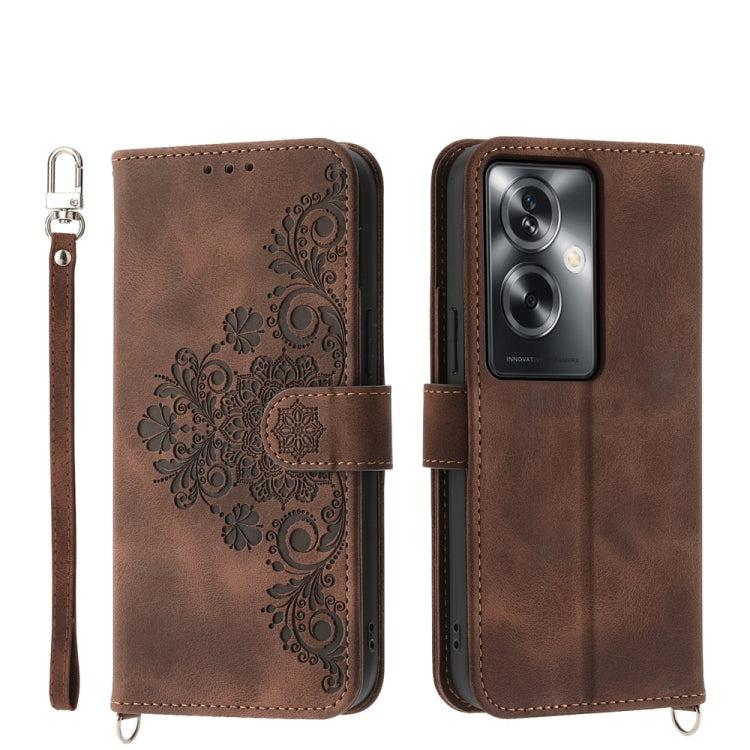 Skin Feel Flowers Embossed Wallet Leather Phone Case, For OPPO Reno11 Pro, For OPPO Reno11, For OPPO A2, For OPPO A38 4G