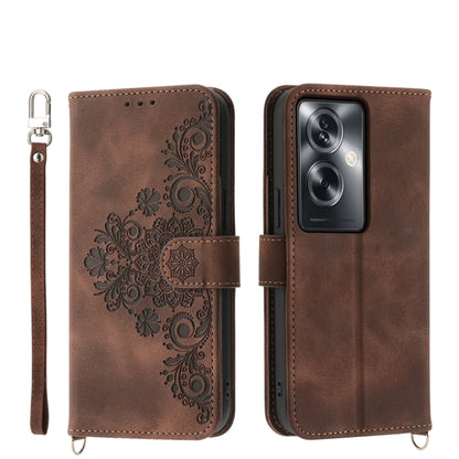 Skin Feel Flowers Embossed Wallet Leather Phone Case, For OPPO Reno11 Pro, For OPPO Reno11, For OPPO A2, For OPPO A38 4G