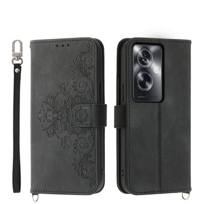 Skin Feel Flowers Embossed Wallet Leather Phone Case, For OPPO Reno11 Pro, For OPPO Reno11, For OPPO A2, For OPPO A38 4G
