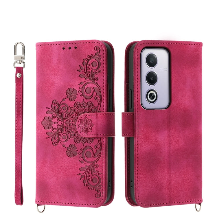 Skin Feel Flowers Embossed Wallet Leather Phone Case, For OPPO A6 Pro 4G / 5G Global / F31 5G, For OPPO Reno14 Global / Reno14 F 5G, For OPPO A5x 5G / A3 4G / 5G / A3x 4G / 5G, For OPPO A5 5G Global / A3 Pro 5G