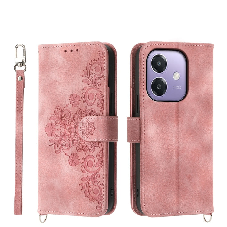 Skin Feel Flowers Embossed Wallet Leather Phone Case, For OPPO A6 Pro 4G / 5G Global / F31 5G, For OPPO Reno14 Global / Reno14 F 5G, For OPPO A5x 5G / A3 4G / 5G / A3x 4G / 5G, For OPPO A5 5G Global / A3 Pro 5G