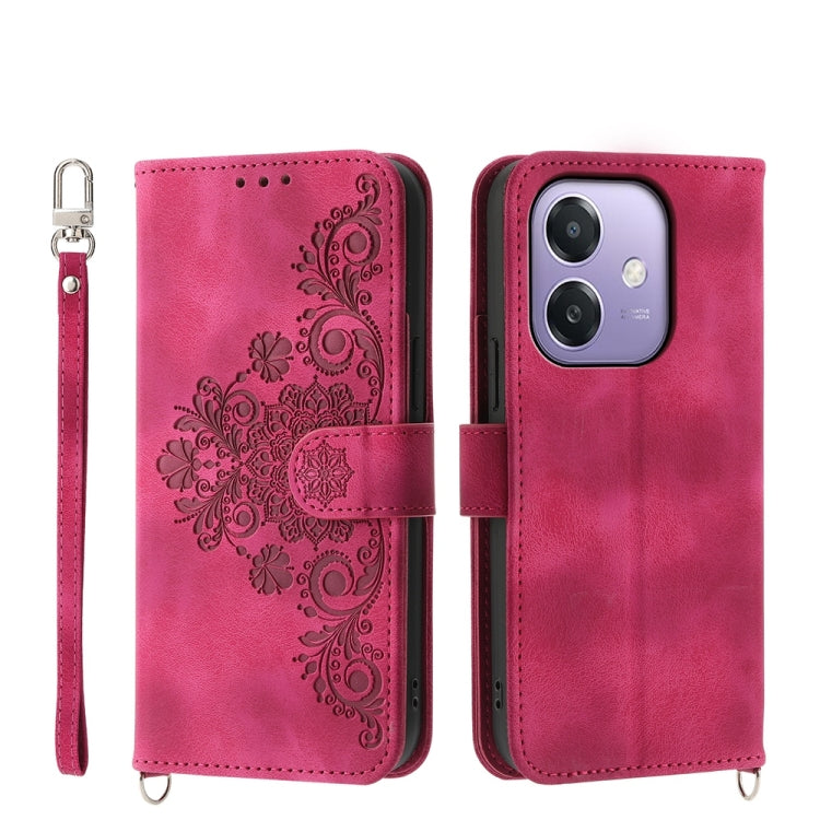 Skin Feel Flowers Embossed Wallet Leather Phone Case, For OPPO A6 Pro 4G / 5G Global / F31 5G, For OPPO Reno14 Global / Reno14 F 5G, For OPPO A5x 5G / A3 4G / 5G / A3x 4G / 5G, For OPPO A5 5G Global / A3 Pro 5G