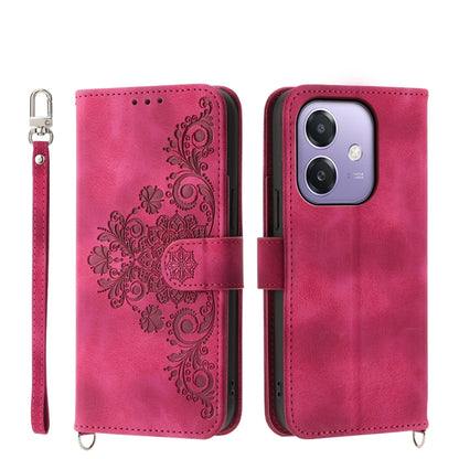 Skin Feel Flowers Embossed Wallet Leather Phone Case, For OPPO A6 Pro 4G / 5G Global / F31 5G, For OPPO Reno14 Global / Reno14 F 5G, For OPPO A5x 5G / A3 4G / 5G / A3x 4G / 5G, For OPPO A5 5G Global / A3 Pro 5G