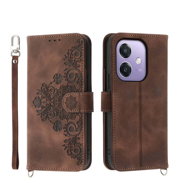 Skin Feel Flowers Embossed Wallet Leather Phone Case, For OPPO A6 Pro 4G / 5G Global / F31 5G, For OPPO Reno14 Global / Reno14 F 5G, For OPPO A5x 5G / A3 4G / 5G / A3x 4G / 5G, For OPPO A5 5G Global / A3 Pro 5G