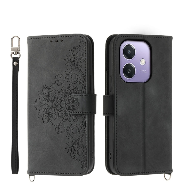 Skin Feel Flowers Embossed Wallet Leather Phone Case, For OPPO A6 Pro 4G / 5G Global / F31 5G, For OPPO Reno14 Global / Reno14 F 5G, For OPPO A5x 5G / A3 4G / 5G / A3x 4G / 5G, For OPPO A5 5G Global / A3 Pro 5G