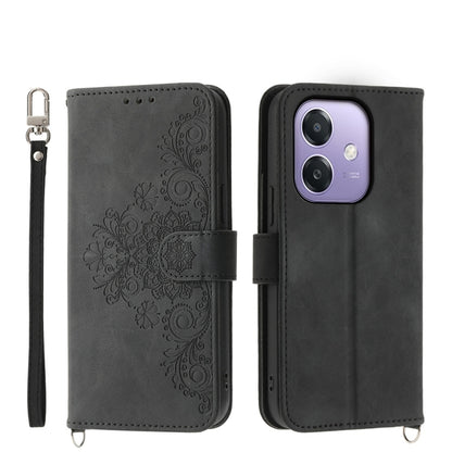Skin Feel Flowers Embossed Wallet Leather Phone Case, For OPPO A6 Pro 4G / 5G Global / F31 5G, For OPPO Reno14 Global / Reno14 F 5G, For OPPO A5x 5G / A3 4G / 5G / A3x 4G / 5G, For OPPO A5 5G Global / A3 Pro 5G