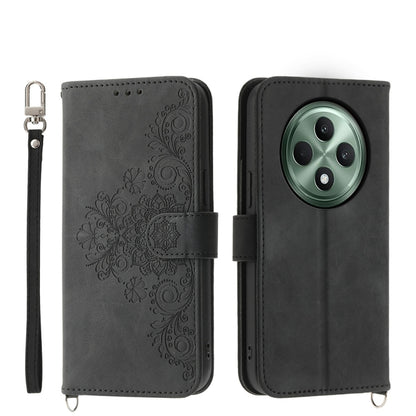 Skin Feel Flowers Embossed Wallet Leather Phone Case, For OPPO A5 Pro 5G Global, For OPPO Reno13 F 4G / 5G, For OPPO Reno12 F 4G / 5G / F27 India, For OPPO Reno11 F