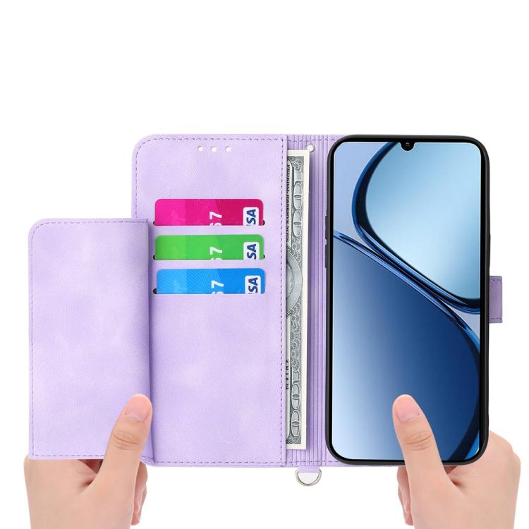 Skin Feel Flowers Embossed Wallet Leather Phone Case, For OPPO A5 Pro 5G Global, For OPPO Reno13 F 4G / 5G, For OPPO Reno12 F 4G / 5G / F27 India, For OPPO Reno11 F