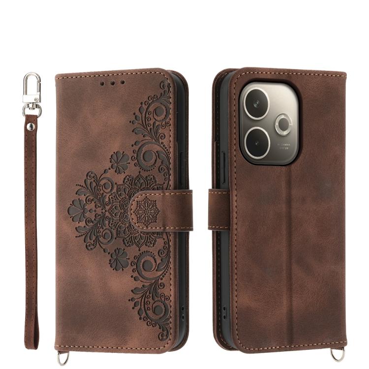 Skin Feel Flowers Embossed Wallet Leather Phone Case, For OPPO A5 Pro 5G Global, For OPPO Reno13 F 4G / 5G, For OPPO Reno12 F 4G / 5G / F27 India, For OPPO Reno11 F