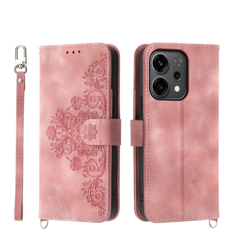 Skin Feel Flowers Embossed Wallet Leather Phone Case, For OPPO A6 Pro 4G / 5G Global / F31 5G, For OPPO Reno14 Global / Reno14 F 5G, For OPPO A5x 5G / A3 4G / 5G / A3x 4G / 5G, For OPPO A5 5G Global / A3 Pro 5G